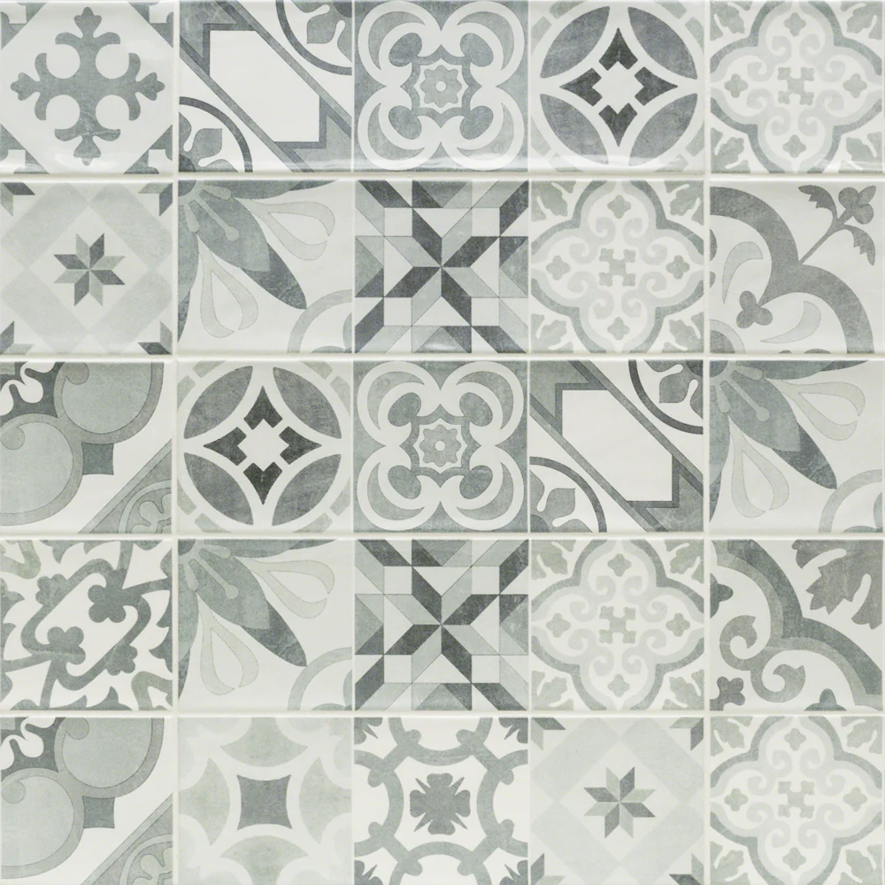 Santa Monica Cold Deco Gray 4x12 Polished Ceramic Wall Tile - Image 3