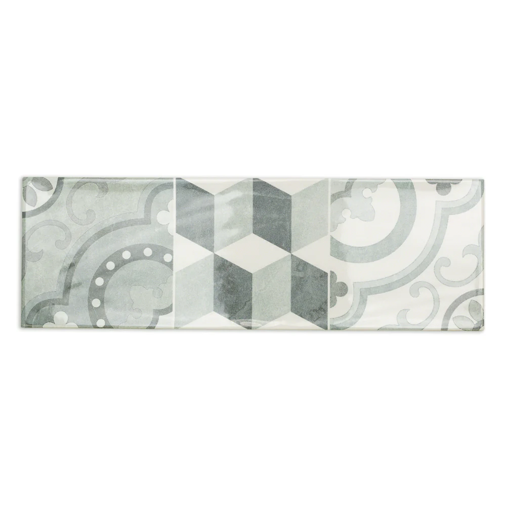 Santa Monica Cold Deco Gray 4x12 Polished Ceramic Wall Tile - Image 4