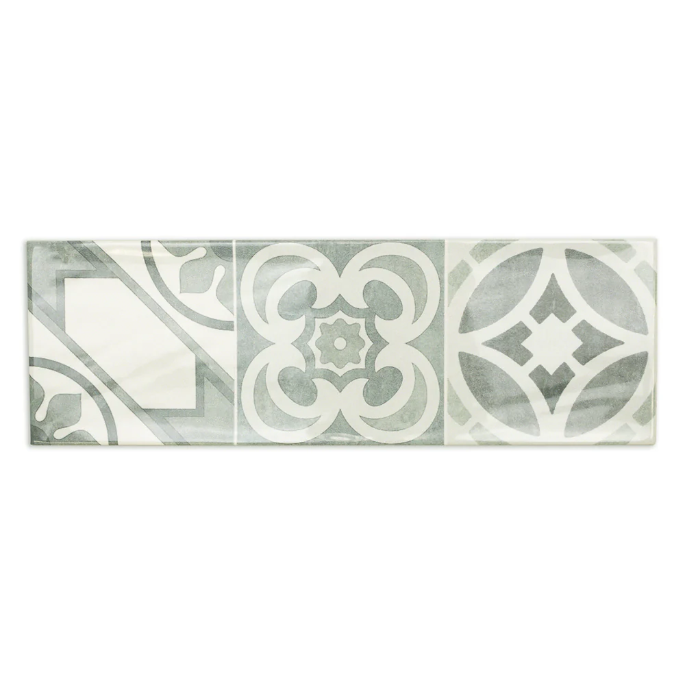 Santa Monica Cold Deco Gray 4x12 Polished Ceramic Wall Tile - Image 5
