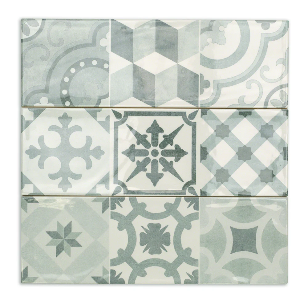 Santa Monica Cold Deco Gray 4x12 Polished Ceramic Wall Tile - Image 9