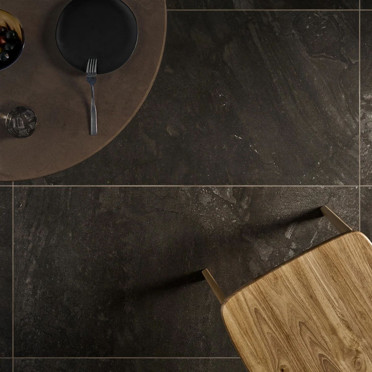 Santo Charcoal Black 24x48 Matte Porcelain Tile - Lux Tile - Image 5