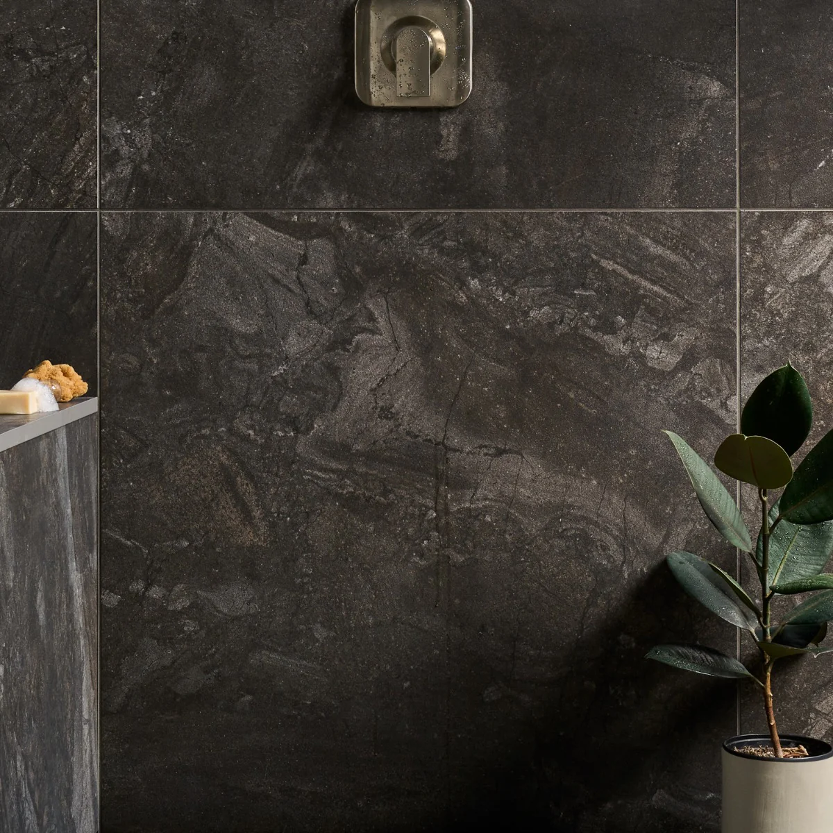 Santo Charcoal Black Matte Porcelain Tile 36x36 - Lux Tile - Image 2