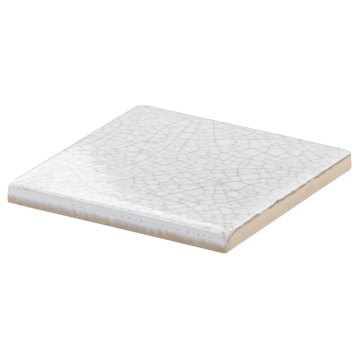 Sarina Vintage White 4x4 Glossy Crackled Ceramic Wall Tile by Lux Tile - Image 7