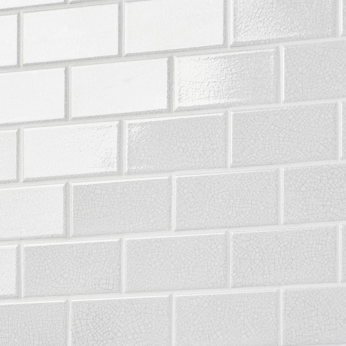 Sarina Vintage White Crackled Ceramic Subway Tile - 3x6 Glossy Finish - Image 3