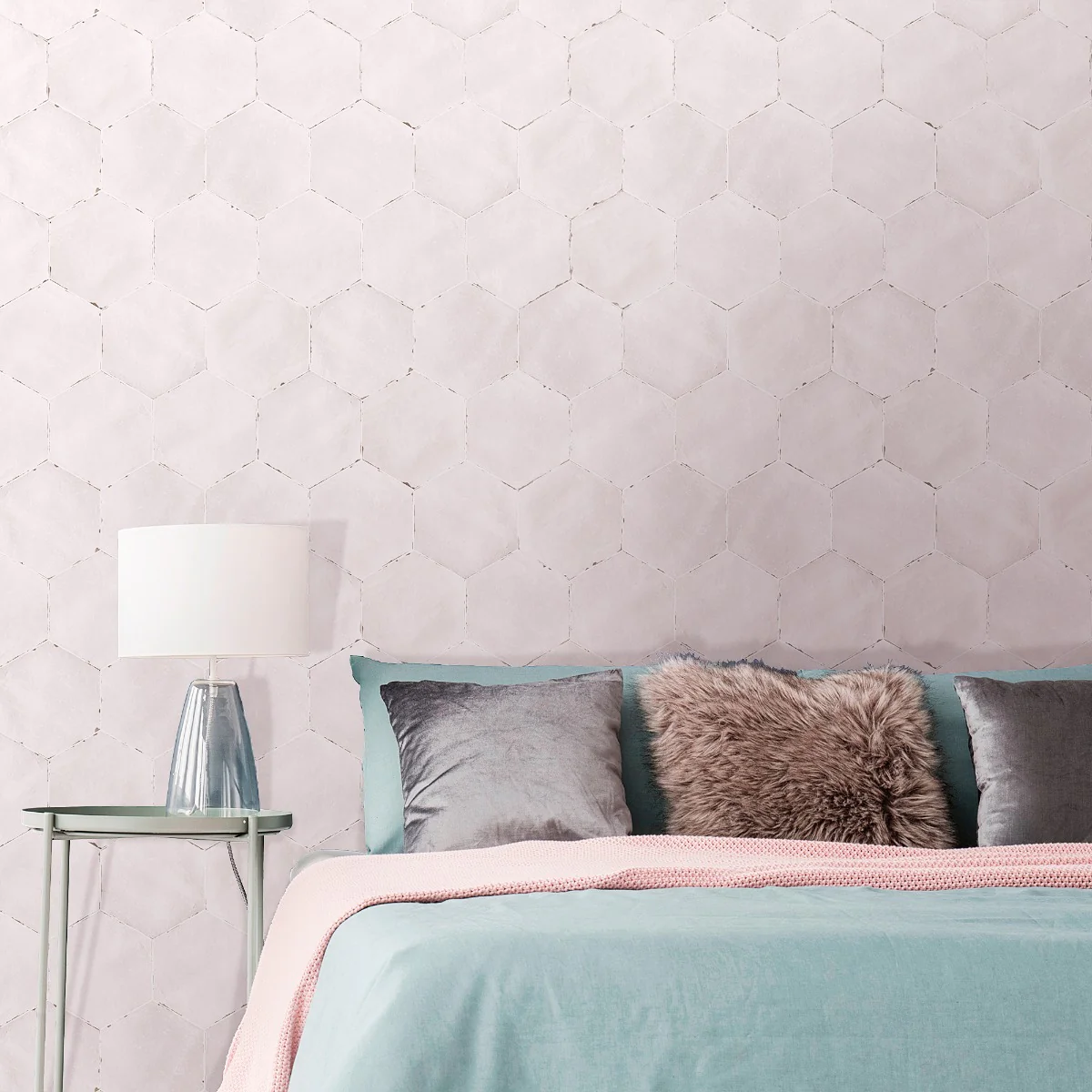 Sasha Hex Rose Pink Matte Porcelain Tile - 6" Hexagon - Image 5