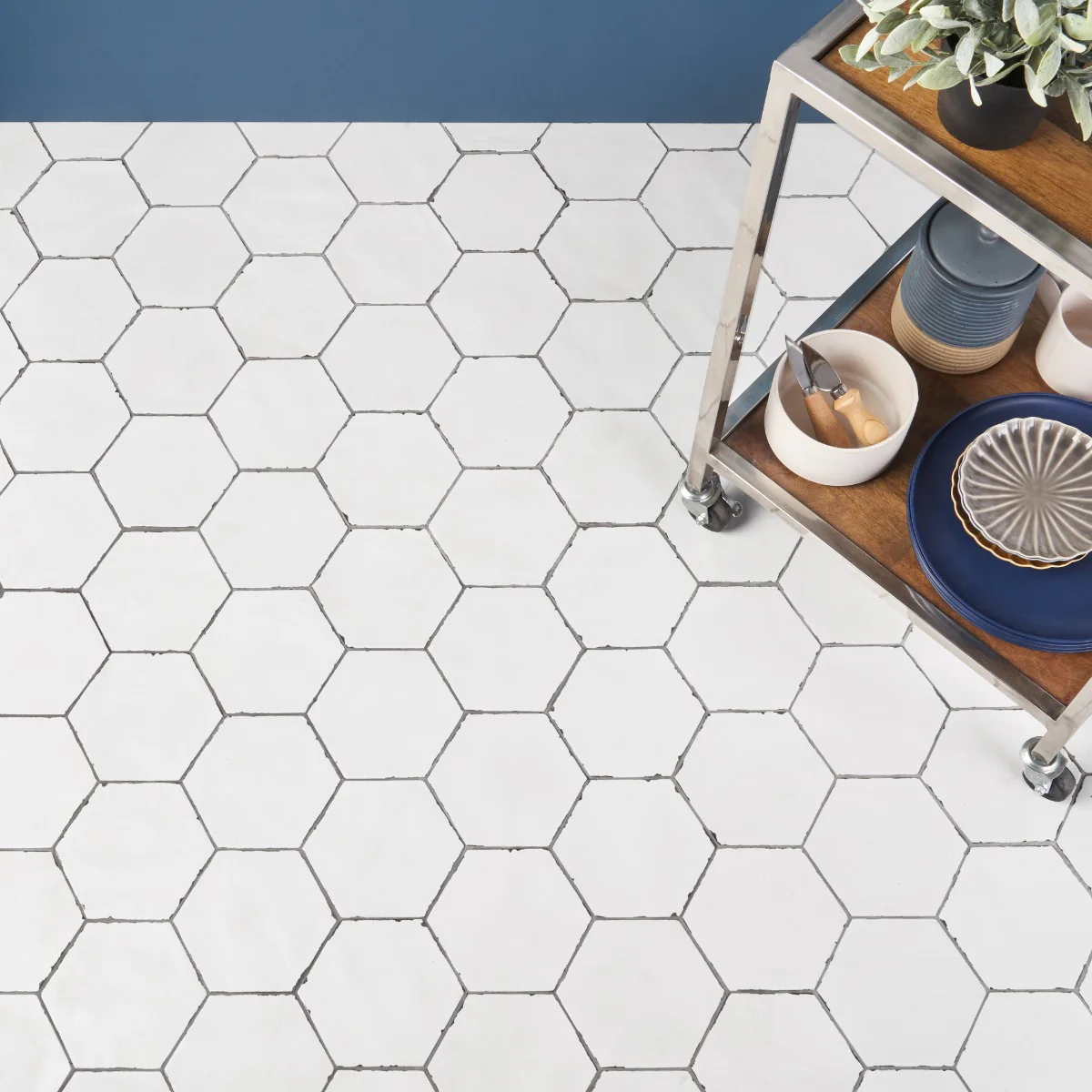 Sasha Hex White Matte Porcelain Tile - Lux Tile - Image 2