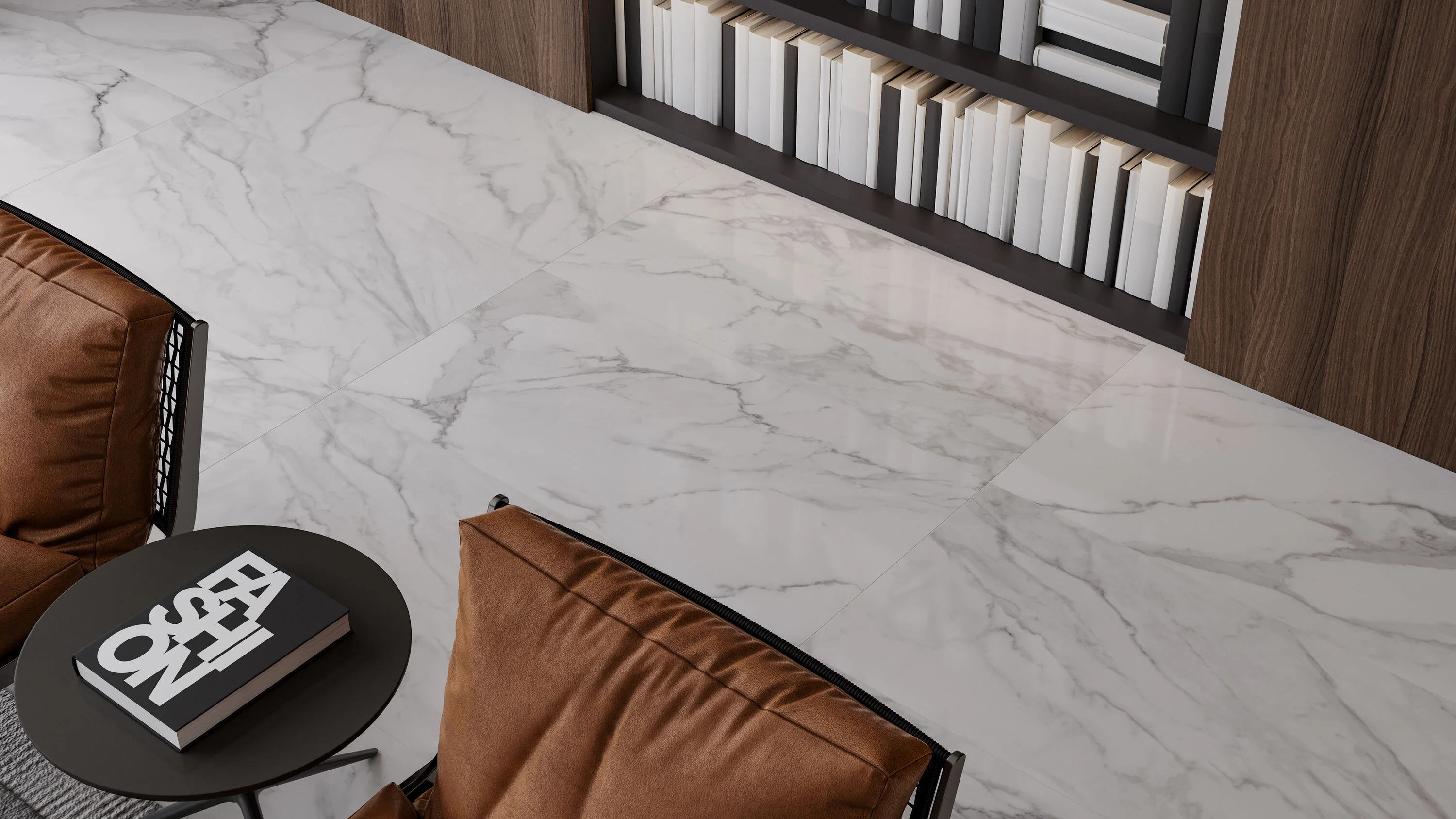 Satori Regent Statuario Abisso 24-in x 48-in Polished Porcelain Marble-Look Floor and Wall Tile - Image 4