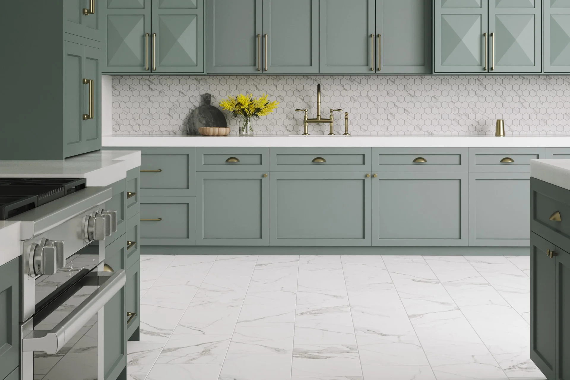 Satori Statuario Matte 12-in x 24-in Matte Porcelain Marble Look Floor Tile - Image 5