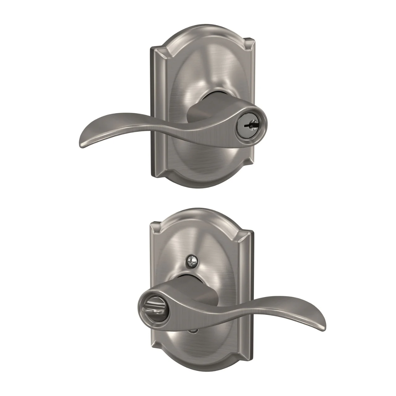 Schlage Accent Aged Bronze Keyed Entry Door Lever with Camelot Trim - Image 4