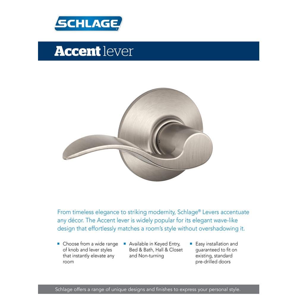 Schlage Accent Matte Black Keyed Entry Door Lever with Addison Trim - Image 2