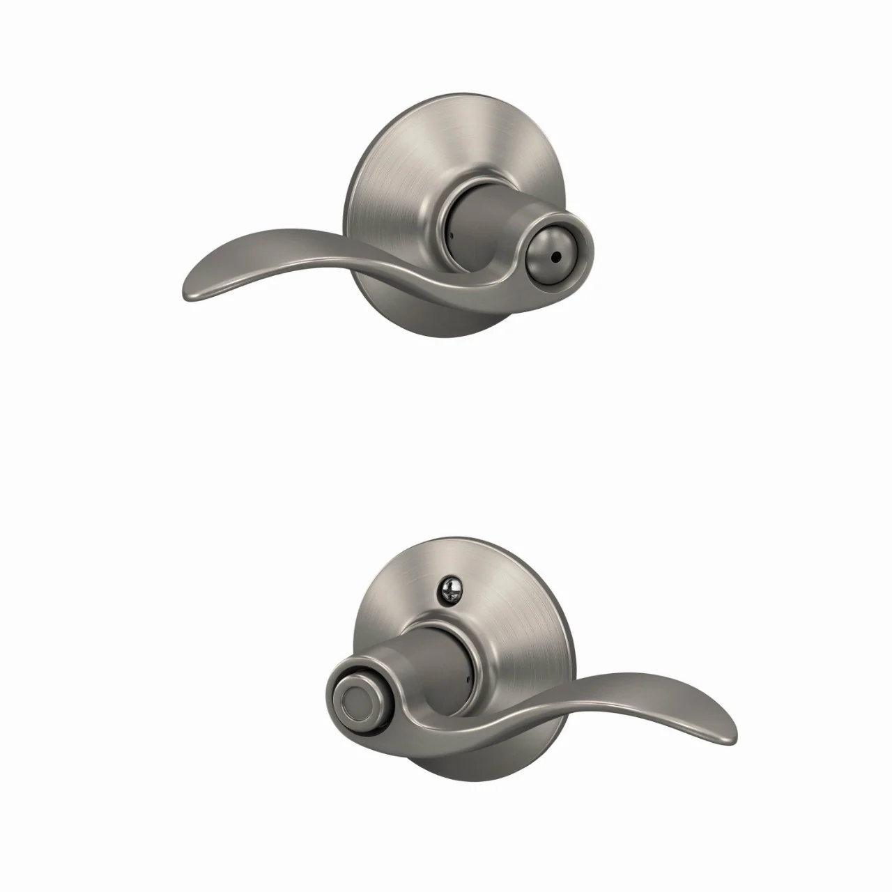 Schlage Accent Satin Nickel Privacy Bed/Bath Door Lever, 2-Pack - Image 4