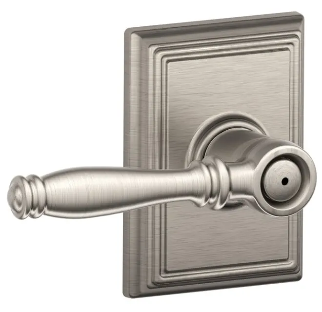 Schlage Birmingham Aged Bronze Privacy Bed/Bath Door Lever with Addison Trim - Image 3