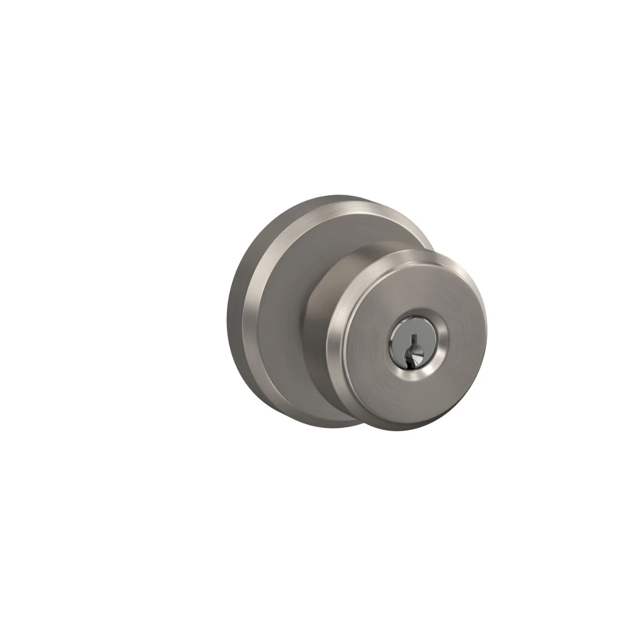 Schlage Bowery Matte Black Keyed Entry Door Knob with Greyson Trim