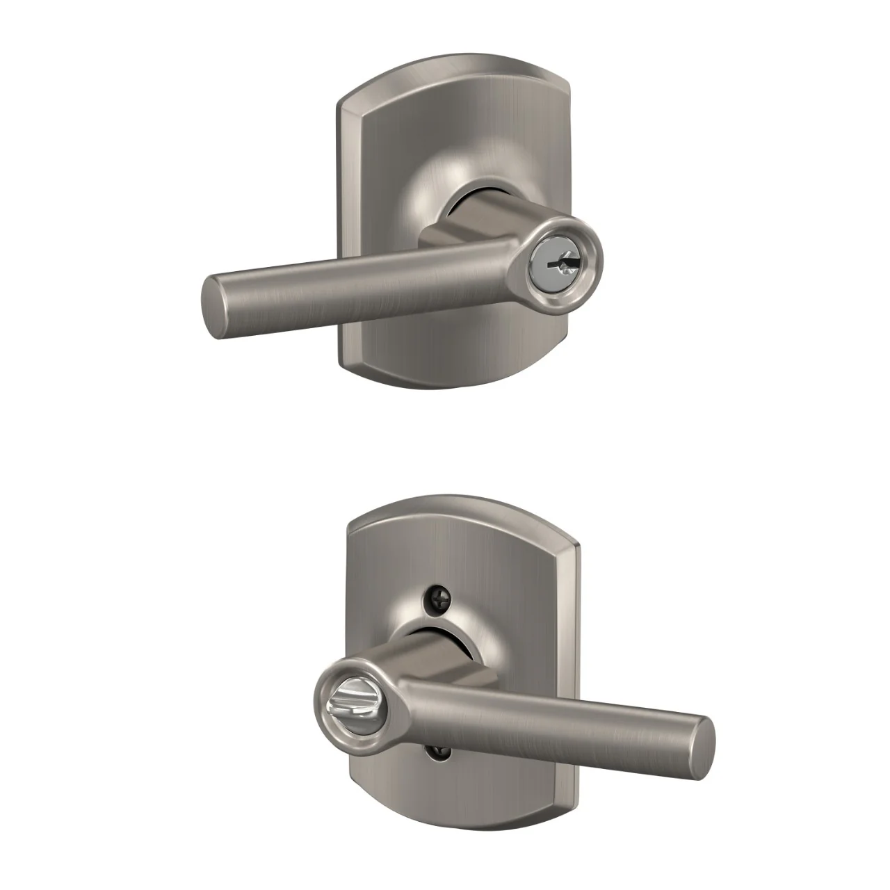 Schlage Broadway Keyed Entry Door Lever with Greenwich Trim – Matte Black - Image 4