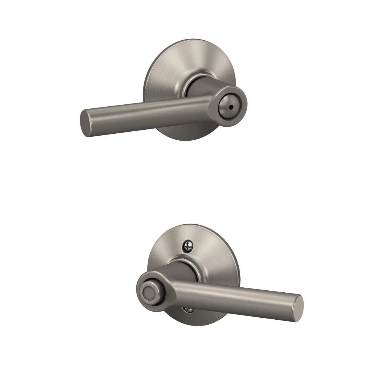 Schlage Broadway Satin Nickel Privacy Bed/Bath Door Lever, F40BRWFFF - Image 4