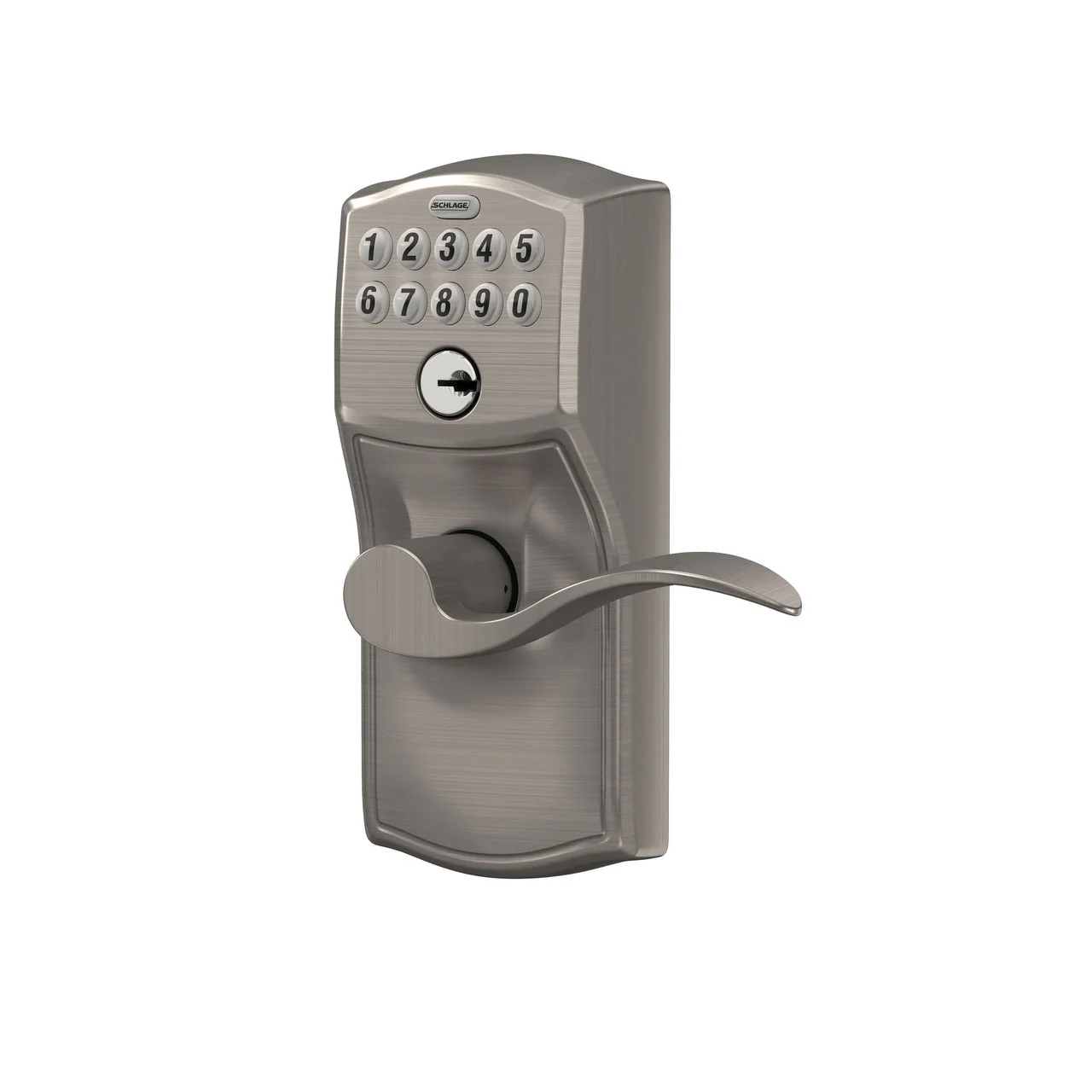 Schlage Camelot Aged Bronze Electronic Door Lock with Accent Lever, Flex Lock - Image 5