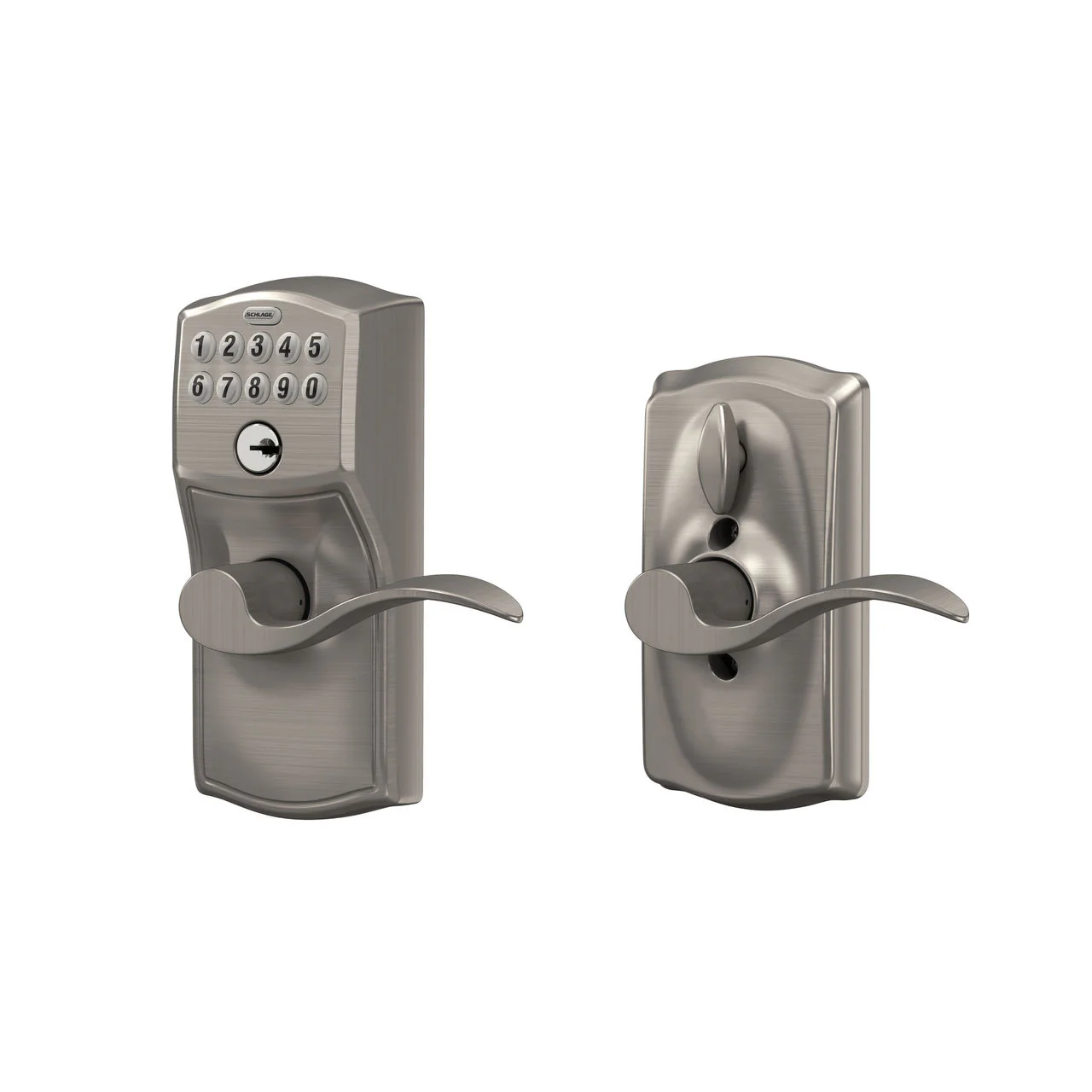 Schlage Camelot Aged Bronze Electronic Door Lock with Accent Lever, Flex Lock - Image 8