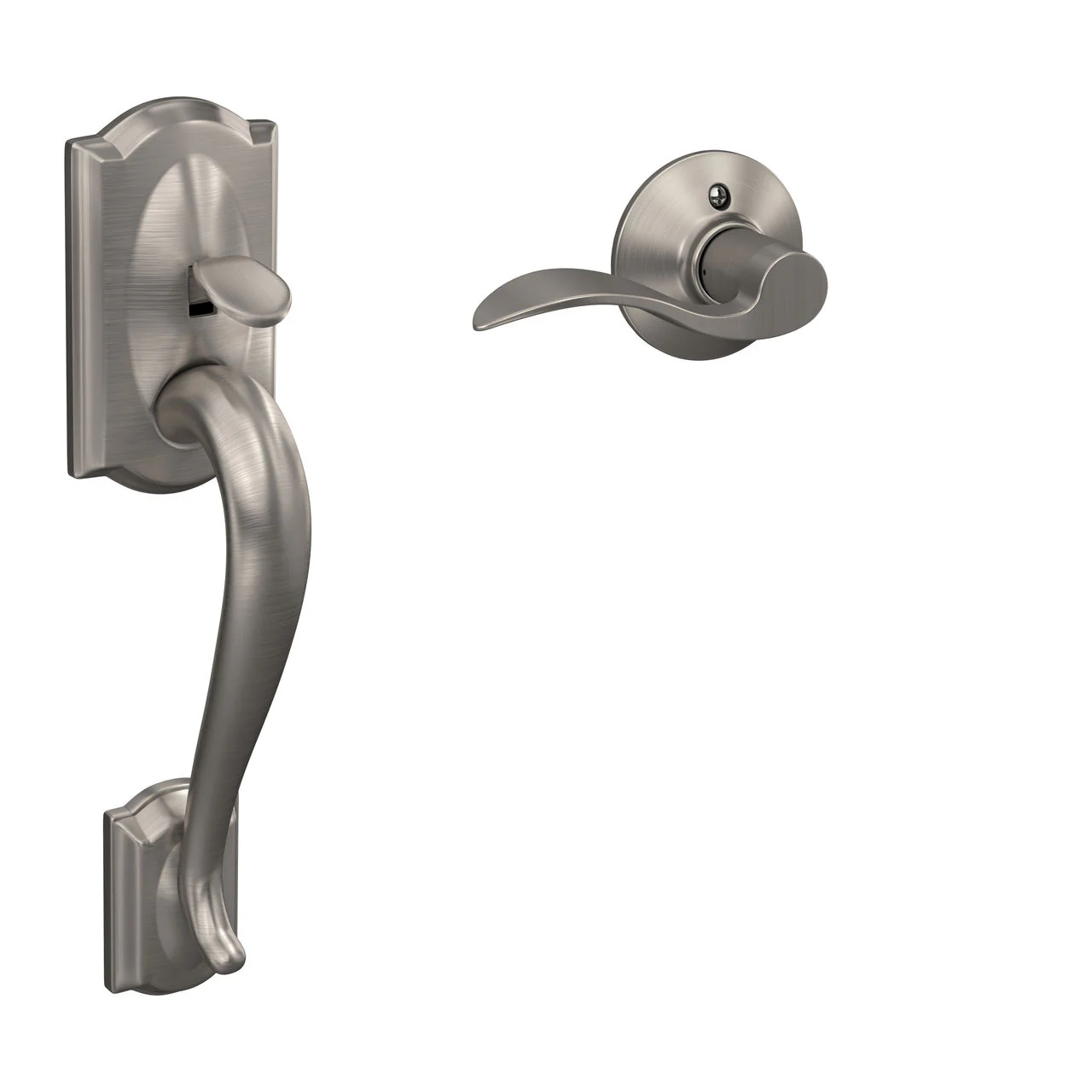 Schlage Camelot Aged Bronze Entry Door Handle with Accent Lever