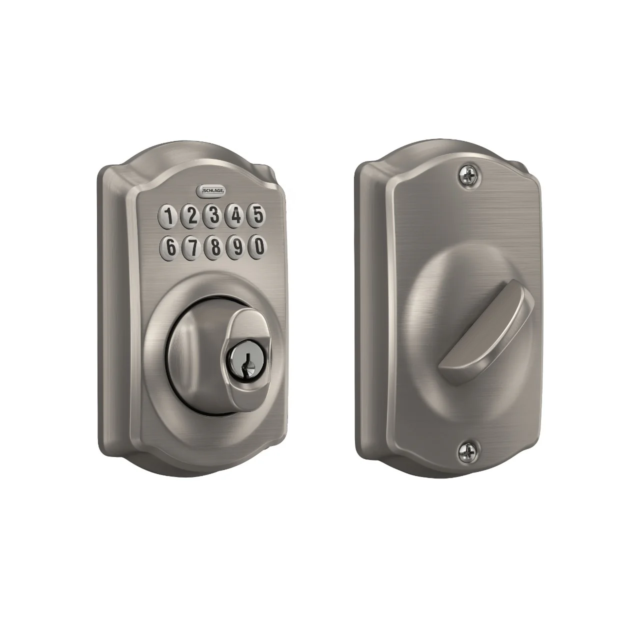 Schlage Camelot Aged Bronze Keypad Electronic Deadbolt, 2-Pack - Image 4