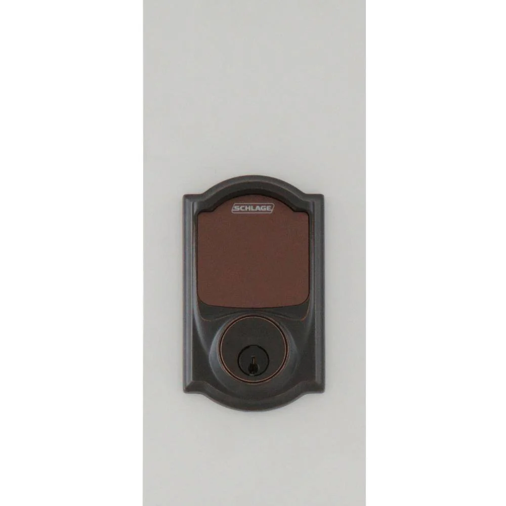 Schlage Camelot Aged Bronze Sense Smart Door Lock with Left-Handed Accent Lever Handleset - Image 5