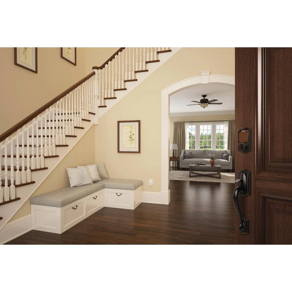 Schlage Camelot Aged Bronze Sense Smart Door Lock with Left-Handed Accent Lever Handleset - Image 8