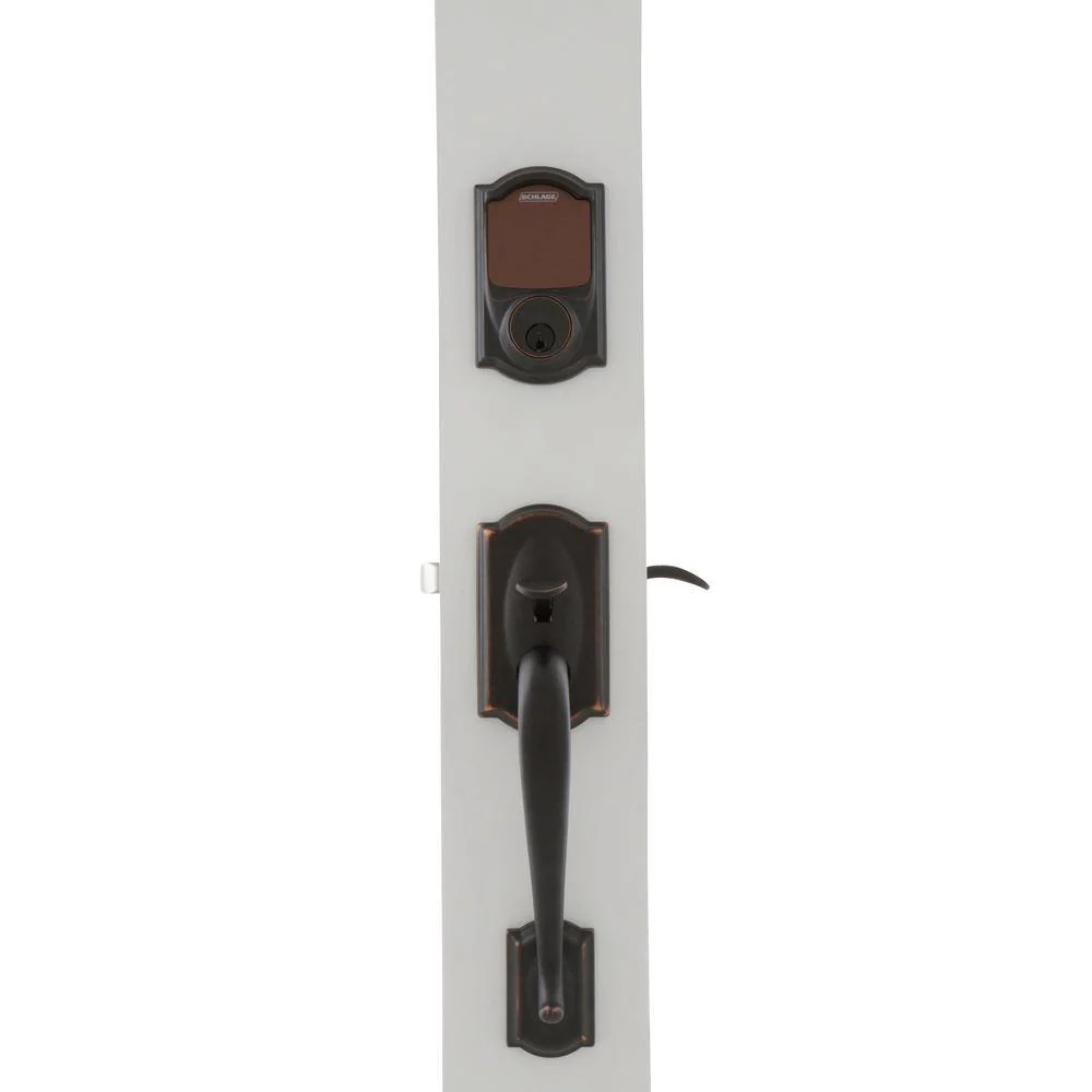 Schlage Camelot Aged Bronze Sense Smart Lock with Accent Lever Door Handleset - Image 6
