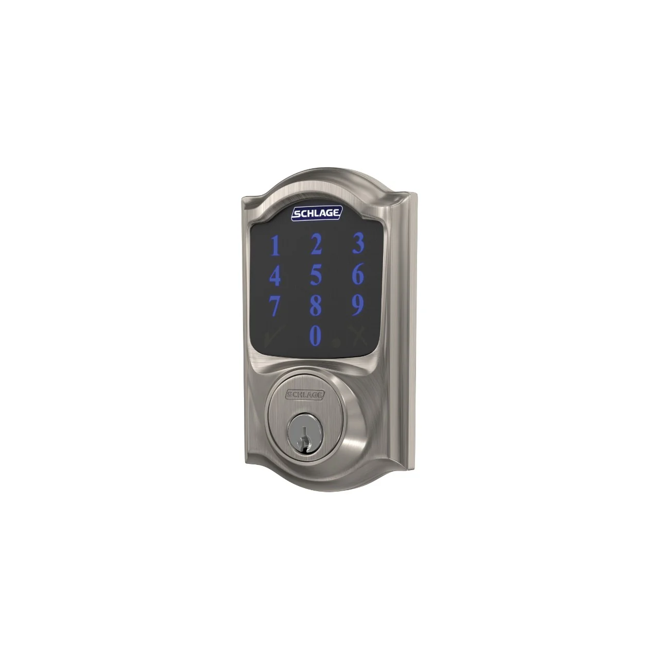 Schlage Camelot Bright Brass Connect Smart Door Lock with Alarm
