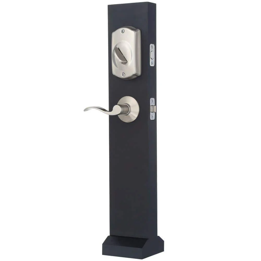 Schlage Camelot Satin Nickel Electronic Keypad Deadbolt with Accent Door Lever - Image 3