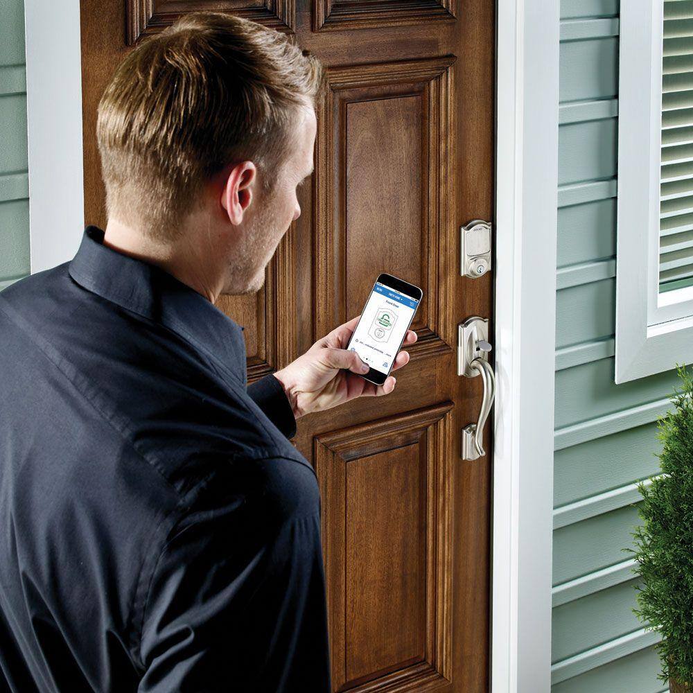 Schlage Camelot Satin Nickel Sense Smart Door Lock - Image 7