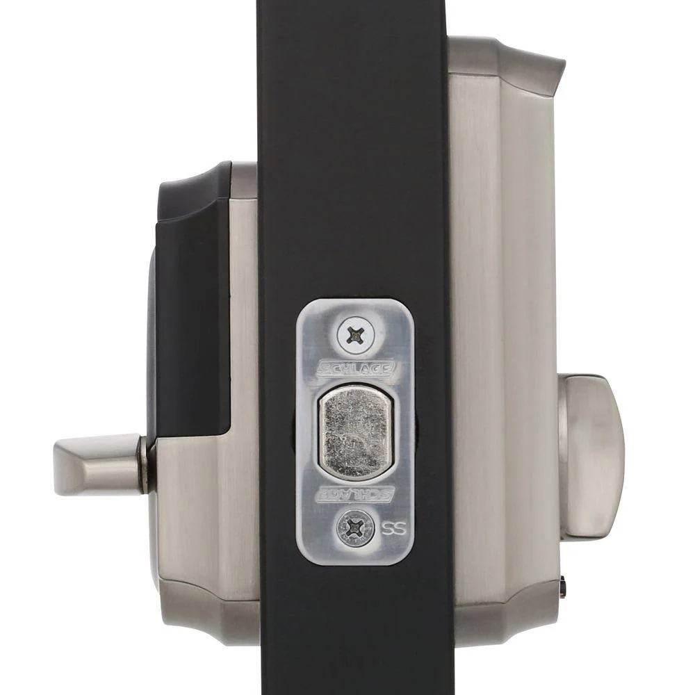 Schlage Camelot Satin Nickel Touch Electronic Door Lock Deadbolt with Georgian Knob - Image 4