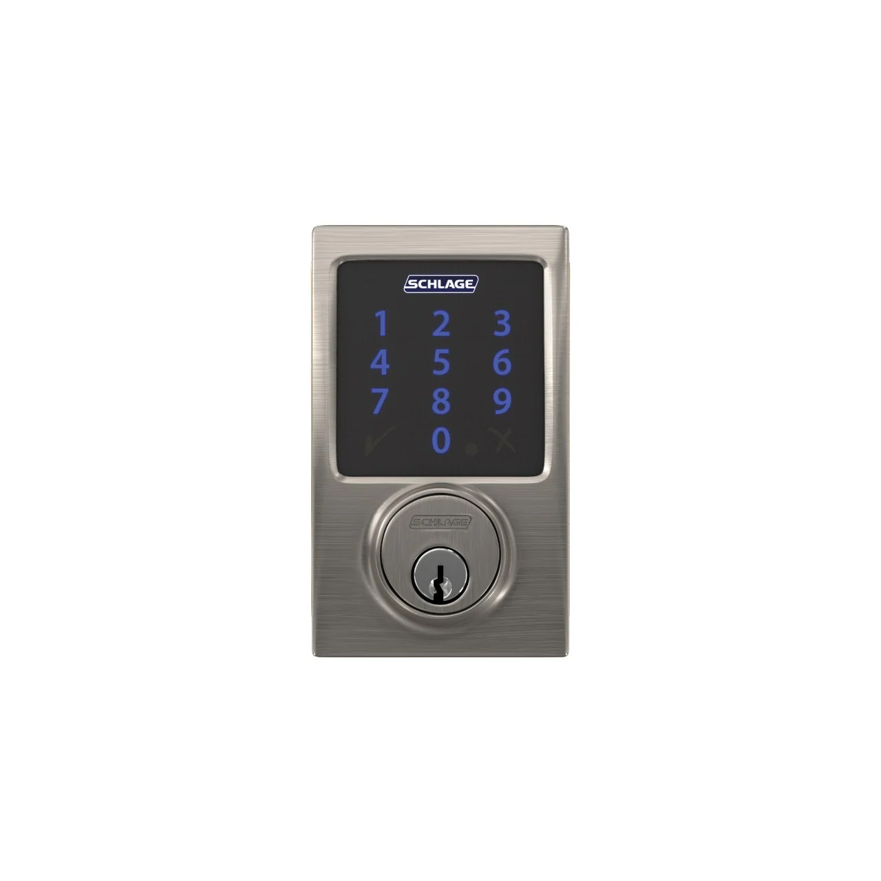 Schlage Century Matte Black Connect Smart Door Lock with Alarm