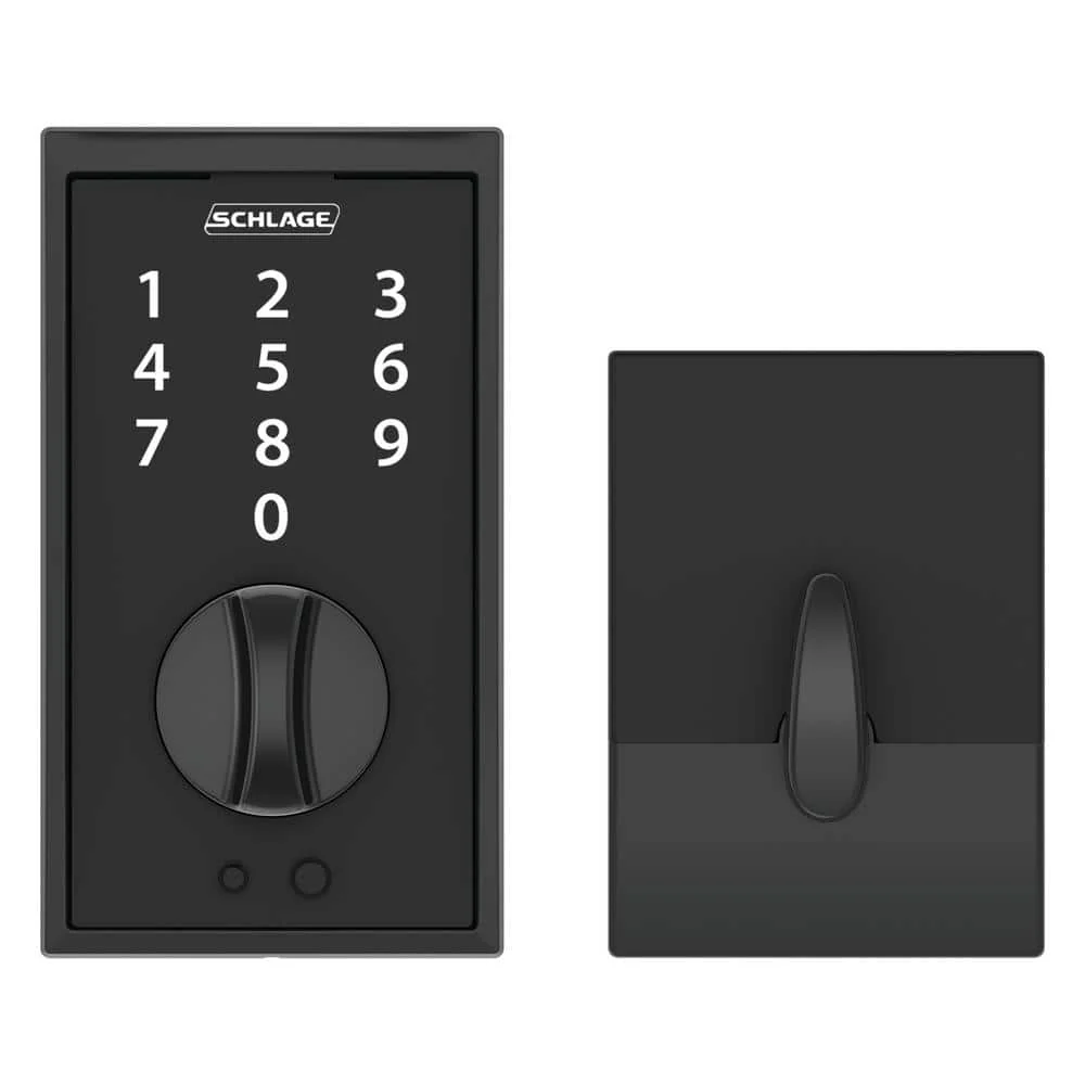 Schlage Century Matte Black Touch Electronic Keyless Deadbolt, BE375 V CEN 622 - Image 4