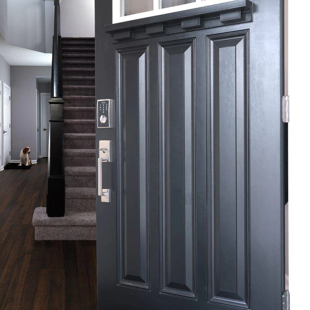 Schlage Century Touch Electronic Door Lock Deadbolt with Georgian Knob – Matte Black - Image 4