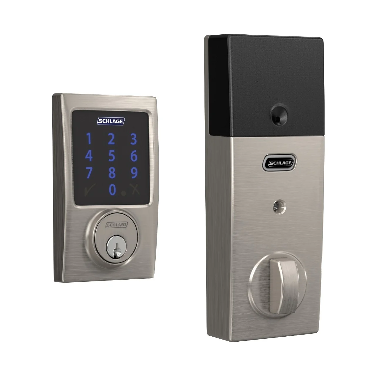 Schlage Connect Century Satin Nickel Touchscreen Deadbolt with Alarm, Z‑Wave Plus - Image 5
