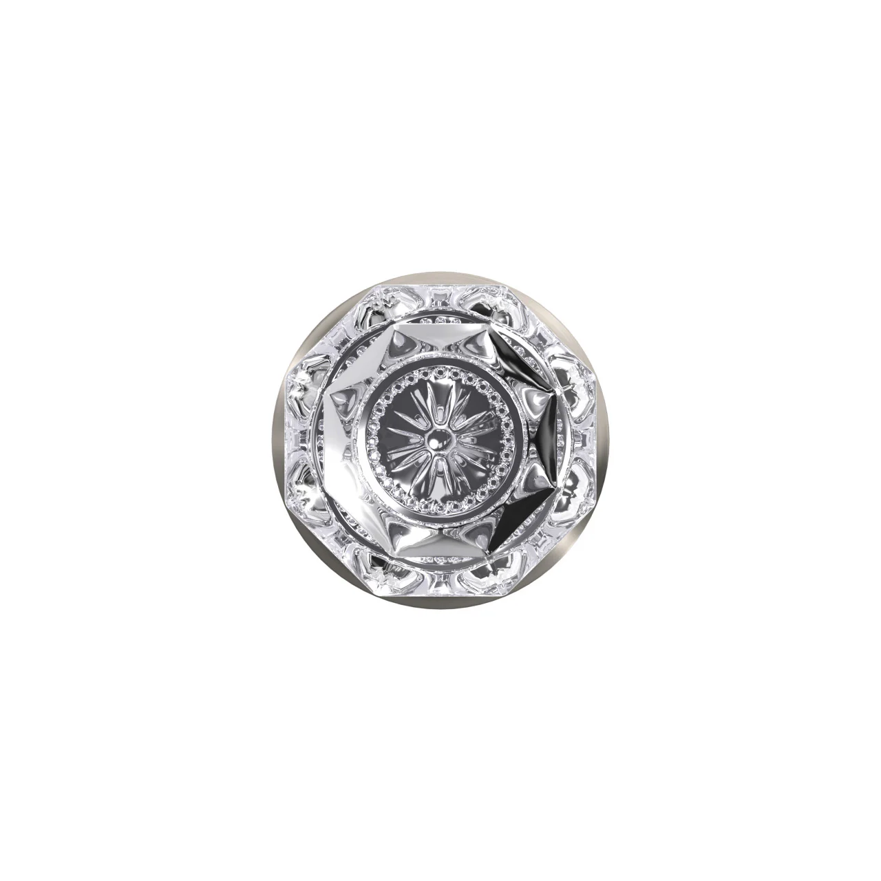 Schlage Custom Alexandria Glass Door Knob with Alden Trim, Satin Nickel – Combined Interior Hall/Closet & Bed/Bath - Image 3