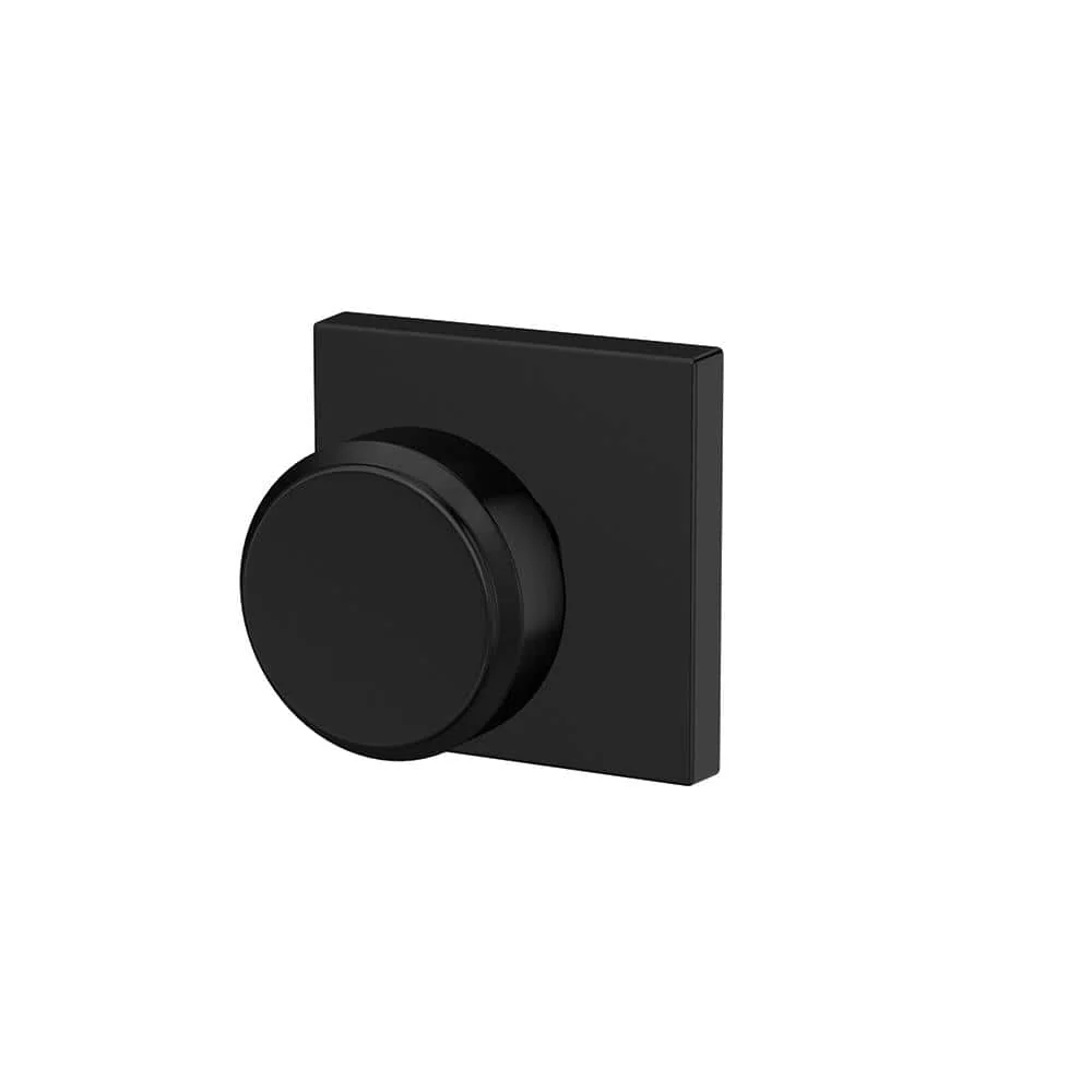 Schlage Custom Bowery Matte Black Collins Trim Dummy Door Knob (2-Pack) - Image 2
