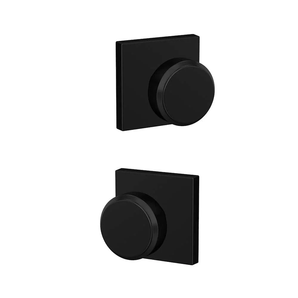 Schlage Custom Bowery Matte Black Collins Trim Dummy Door Knob (2-Pack) - Image 4