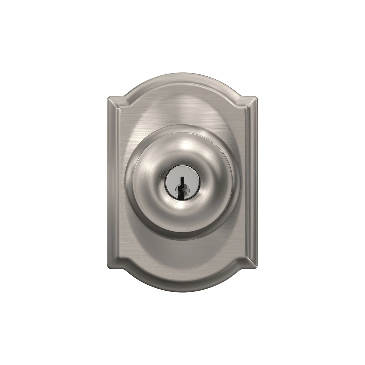 Schlage Custom Georgian Aged Bronze Keyed Entry Door Knob with Camelot Trim - Image 2