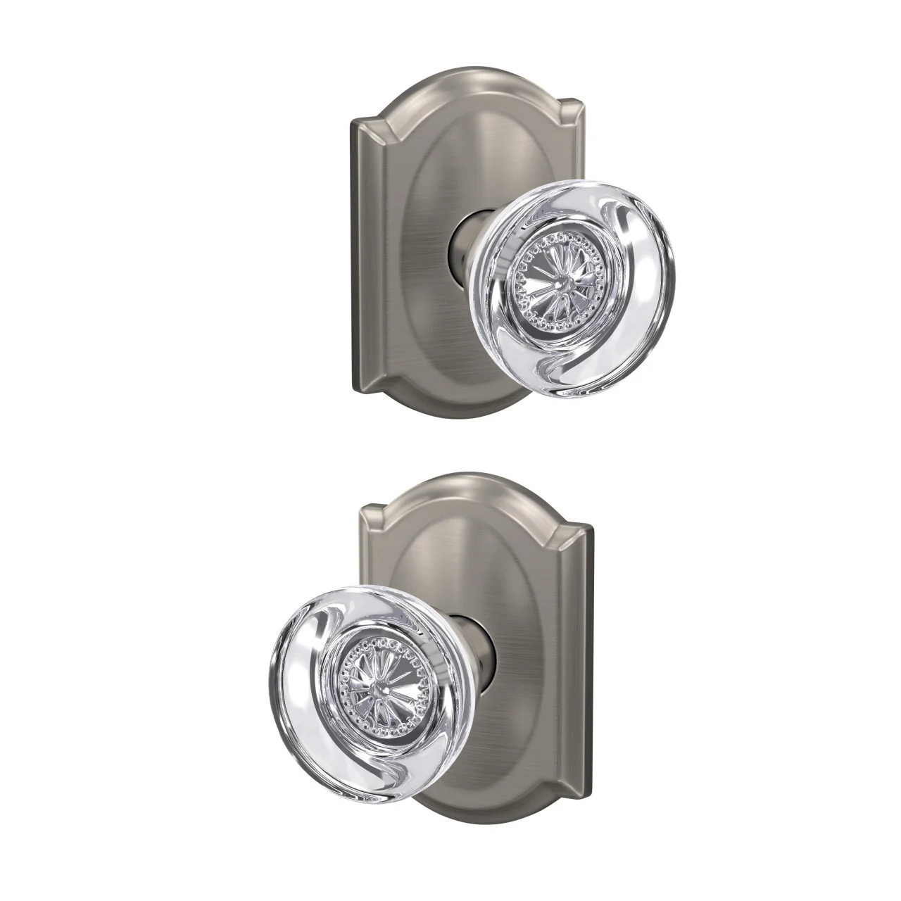 Schlage Custom Hobson Aged Bronze with Camelot Trim Combined Interior Glass Door Knob - Image 4