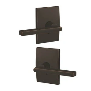 Schlage Custom Latitude Dummy Door Lever, Century Trim, Satin Nickel (2-Pack)