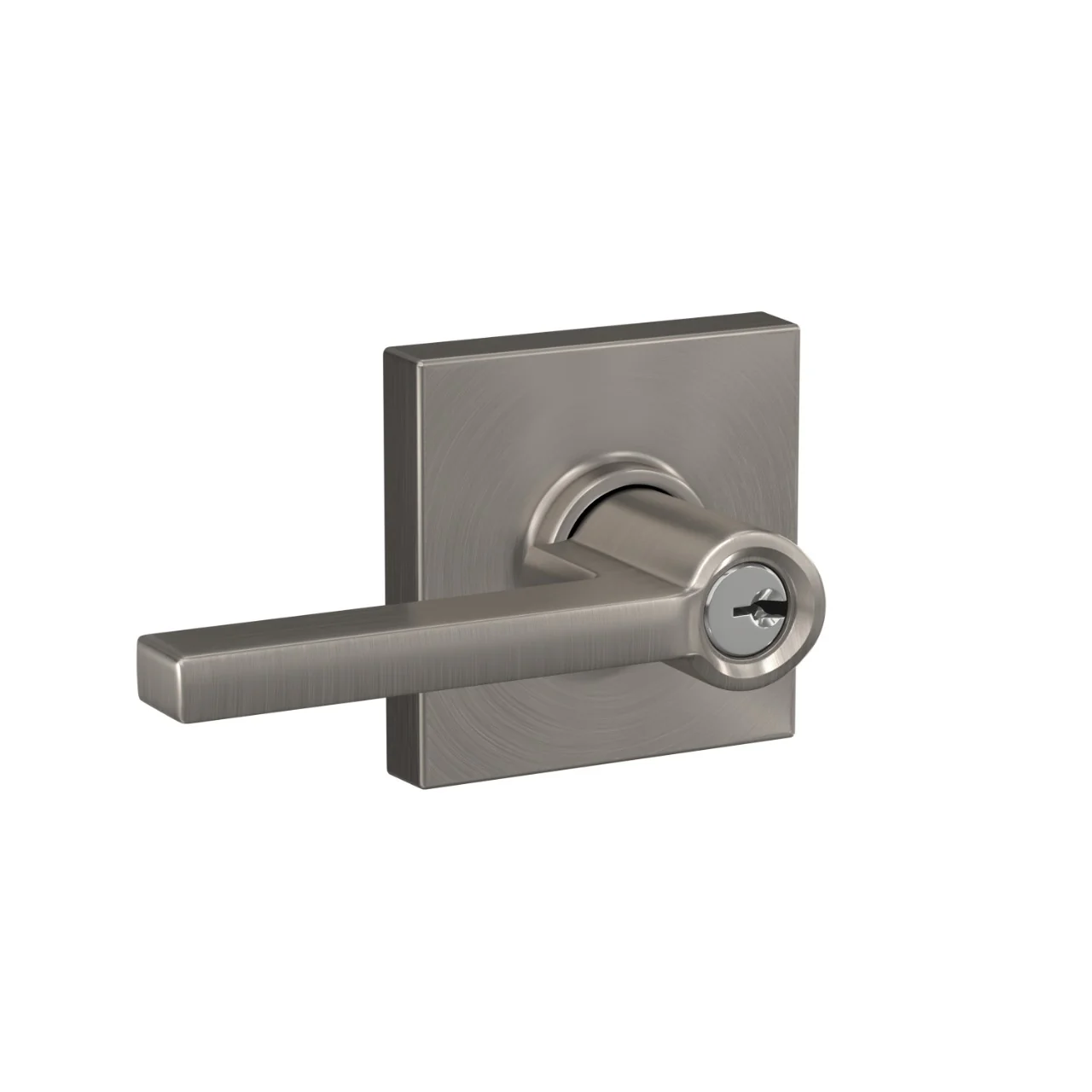 Schlage Custom Latitude Keyed Entry Door Lever with Collins Trim — Matte Black - Image 2