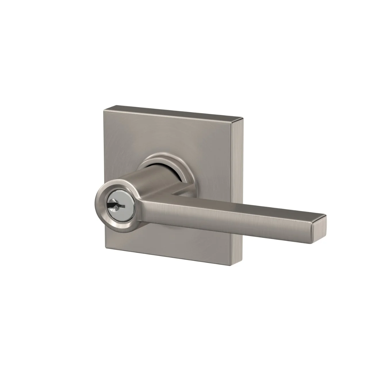 Schlage Custom Latitude Keyed Entry Door Lever with Collins Trim — Matte Black - Image 3