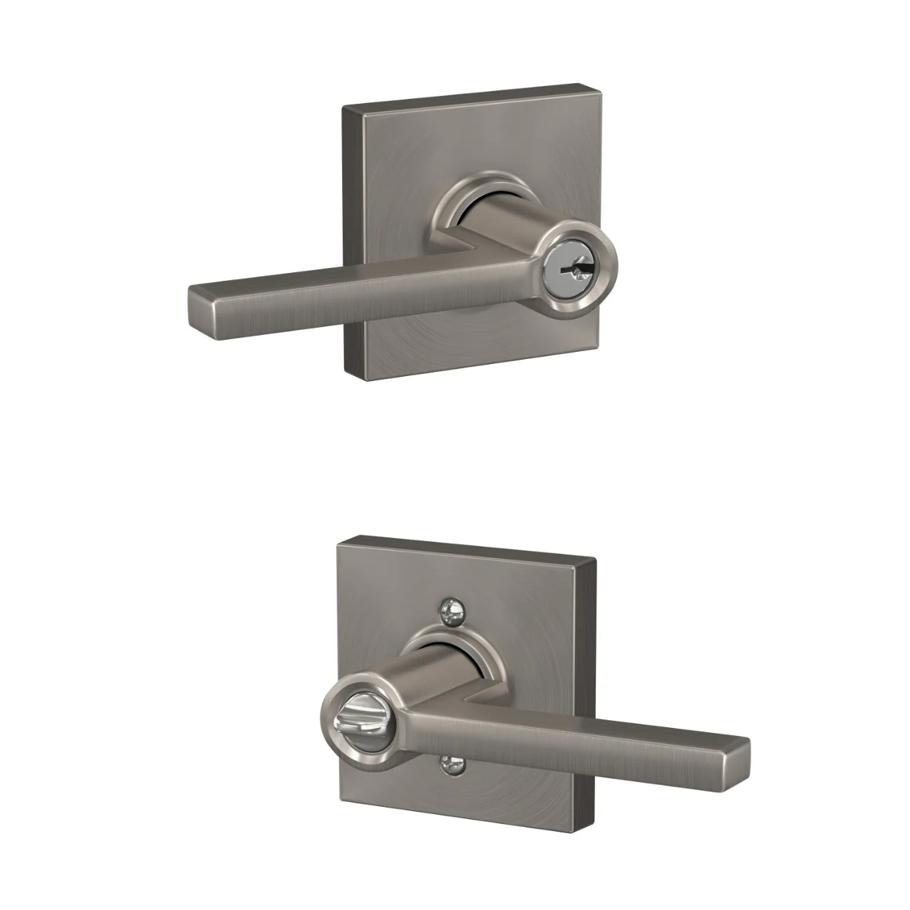 Schlage Custom Latitude Keyed Entry Door Lever with Collins Trim — Matte Black - Image 4