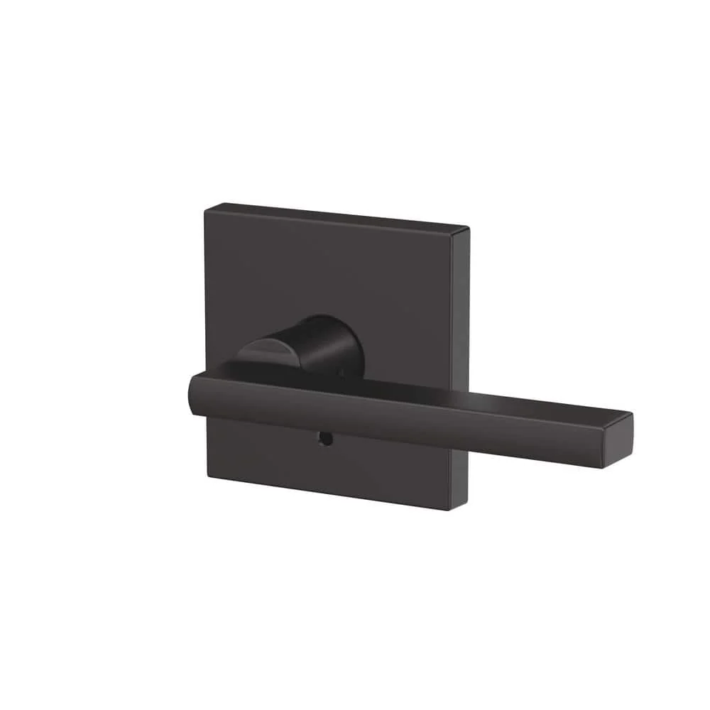 Schlage Custom Latitude Matte Black Interior Door Lever with Collins Trim (Combined Passage/Privacy) - Image 4