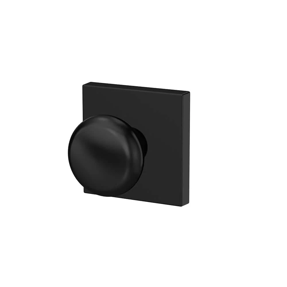 Schlage Custom Plymouth Matte Black Collins Trim Combined Interior Door Knob - Image 2