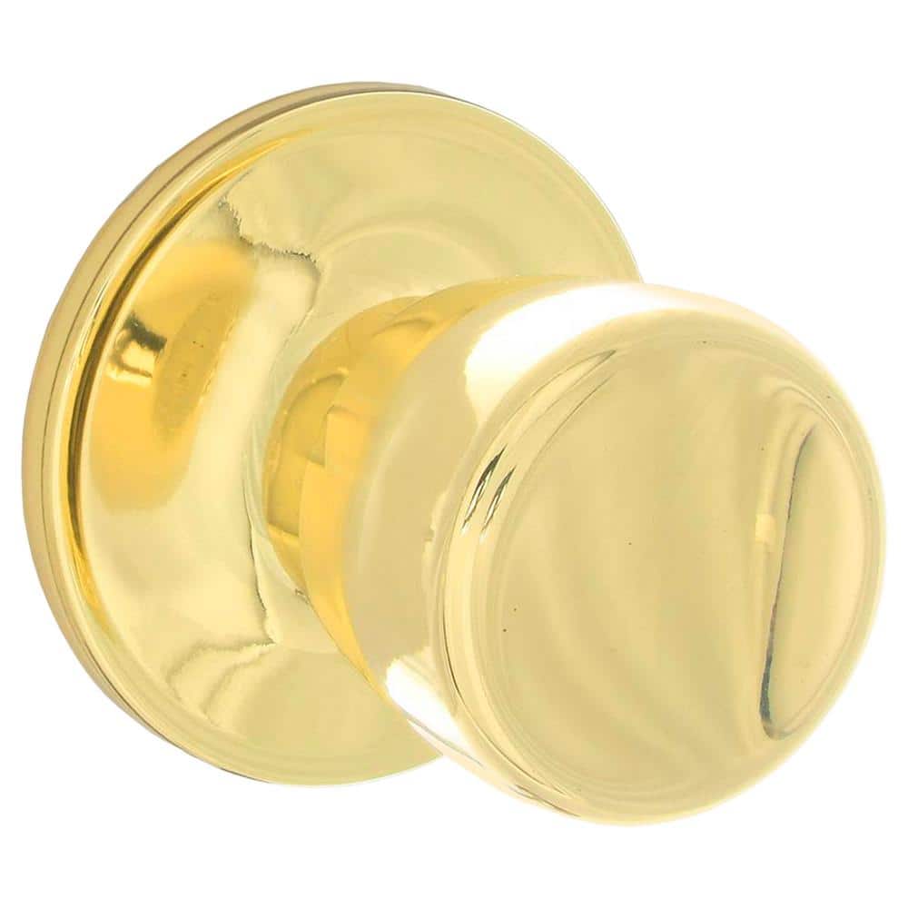 Schlage ESSENTIALS Brill Bright Brass Passage Hall/Closet Door Knob, V10 V BRL 605 - Image 4