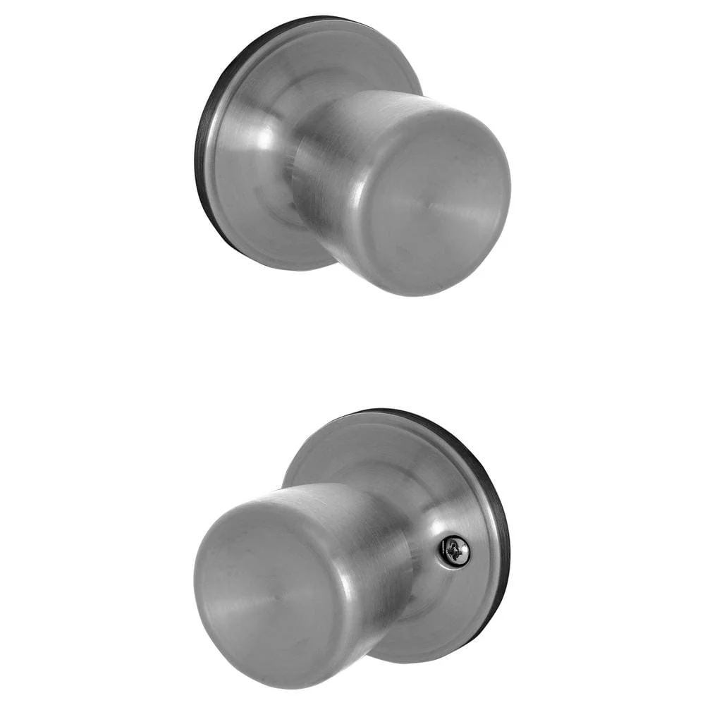 Schlage ESSENTIALS Brill Satin Stainless Steel Hall/Closet Passage Door Knob - Image 2