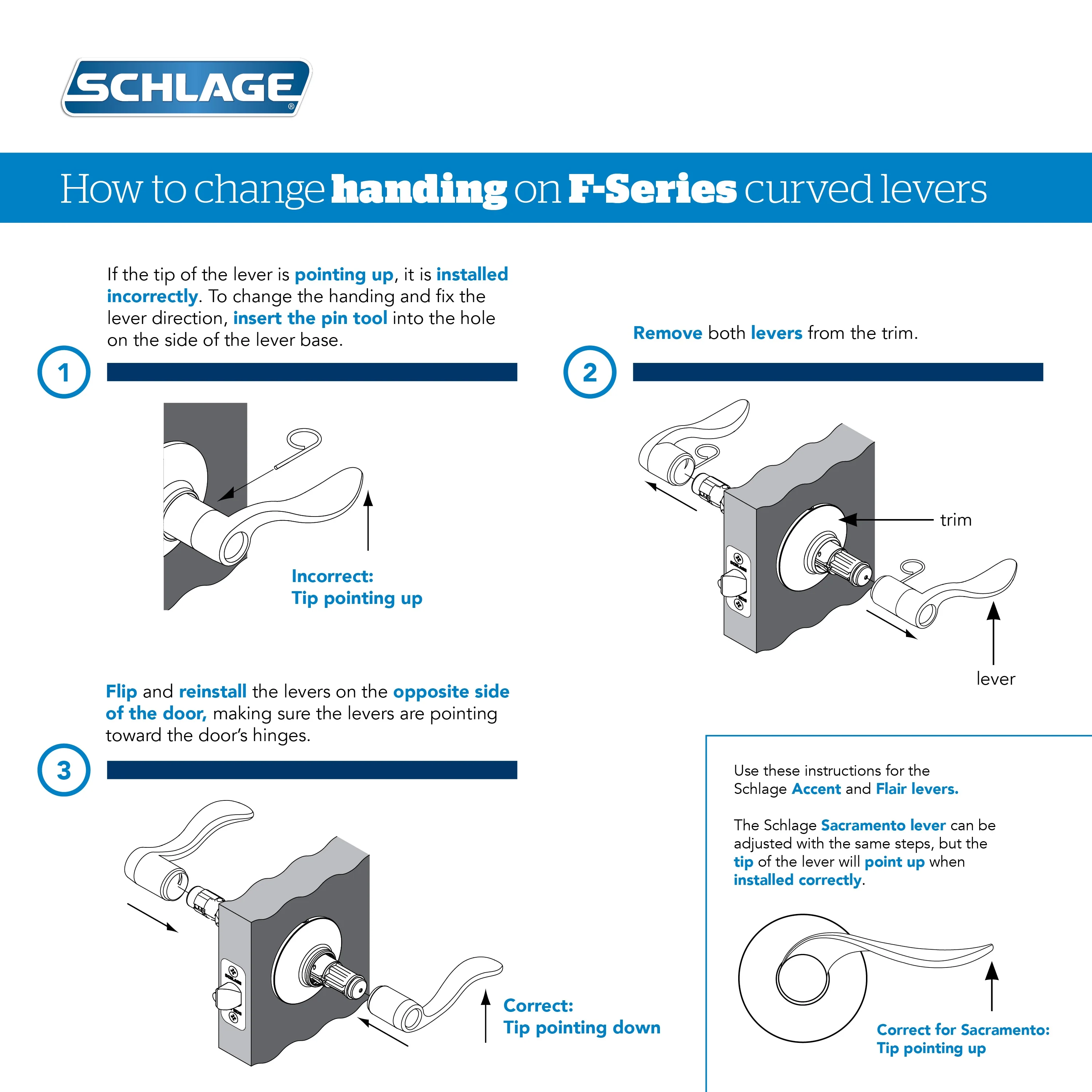 Schlage FB50 Flair Aged Bronze Single-Cylinder Deadbolt & Reversible Keyed Entry Door Lever Combo Pack - Image 6