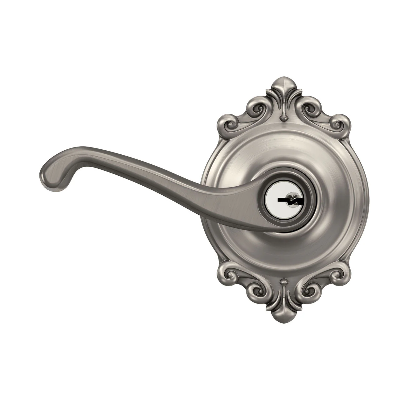 Schlage Flair Keyed Entry Door Lever with Brookshire Trim, Aged Bronze - Image 3