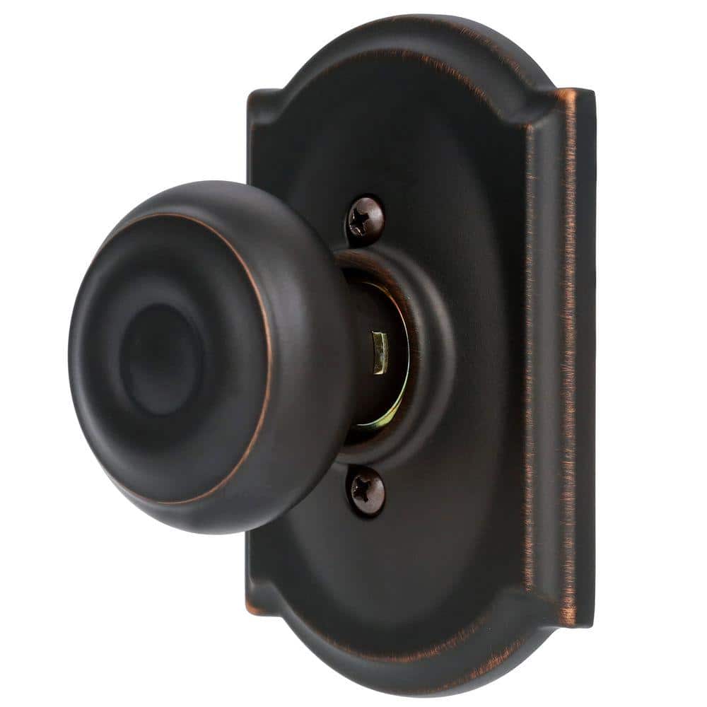 Schlage Georgian Aged Bronze Dummy Door Knob with Camelot Trim - Image 3